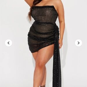 Fashion Nova Black Sequin Mini Skirt